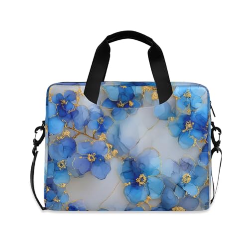 Funda para portátil ALAZA con patrón azul y asa, 13-15.6 pulg miniatura 1