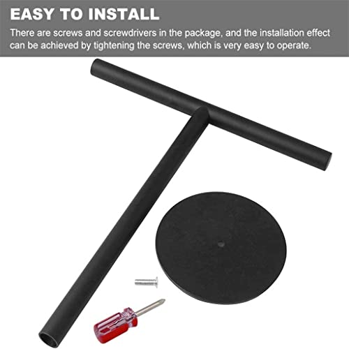 Soporte toallero de baño vertical negro mate y organizador de toallas T-Shape 7