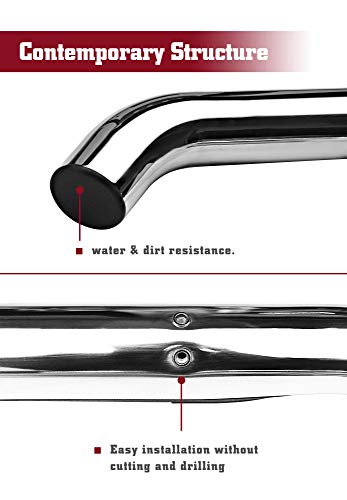 Tac Side Steps Compatible With 2005-2023 Toyota Tacoma Double Cab Pickup Truck 3" Stainless Steel Side Bars Nerf Bars Running Boards Rock Panel Off Road Exterior Accessories (2 Pieces) #TOP5