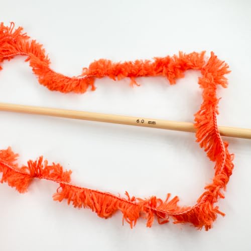 Image of Plush Faux Fur Bulky Yarn, Super Soft Fluffy Fuzzy for Knitting Crocheting Crafting, 100 Gram (3.53 Ounces) 109 Yards (100 Meters) (Bright Orange)