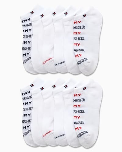 Image of Tommy Hilfiger Womens No Show Socks - 12 Pack Lightweight Athletic Performance Cushioned Running Low Cut Socks for Women