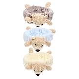 RUNROTOO 漫画クマ柄伸縮性ヘアバンド 洗顔メイク用プラッシュ素材 ヘアアクセサリー レディース向け 対応 美容ケアシーン用 3個セット 色指