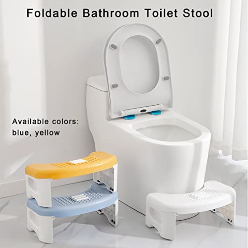 Lxiangn Foldable Bathroom Toilet Stool,7 Inch Non-Slip Squatty Potty Toilet Stool Footstool Toilet Assistance Step For Pregnant Women,Adults,Children,Fit For All Toilets（Blue） #TOP1