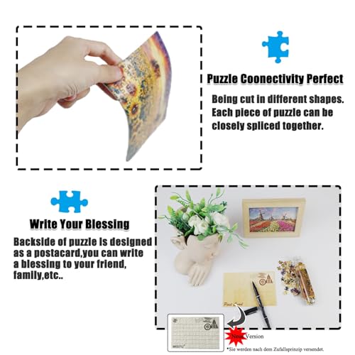 MISITU 3er-Pack mit 150-teiligen Mini-Puzzles für Erwachsene, kleine knifflige, herausfordernde Kunstfertigkeit für Erwachsene (Lavendel)