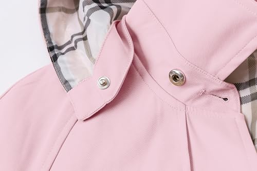 Image of SANGTREE Girl's Waterproof Trench Coat Hooded Lightweight Windbreaker Rain Jackets