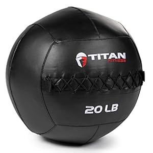 Titan Fitness Soft Shell Medicine Wall Ball with Poly-Composite Laminate Cross Texture Non-Slip Grip for Throwing, Core Strength, Floor Exercises, Stretching