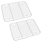 Pocoxll 2 Pack 9.84" x 7.48" Baking Cooling Racks, 201 Stainless Steel Wire Baking Rack for Cooking Roasting Grilling