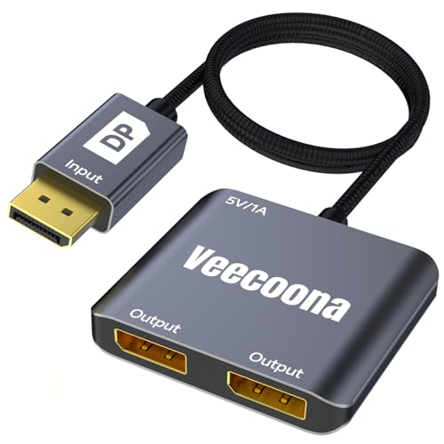 Divisor DisplayPort a DisplayPort dual de 1 entrada y 2 salidas para monitores extendidos