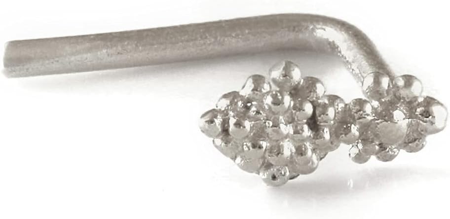 Indian Silver Nose Stud, Dainty Nose Ring Stud Piercing, Tikka Nose Piercing/Earring, Handmade Jewelry by Alagia