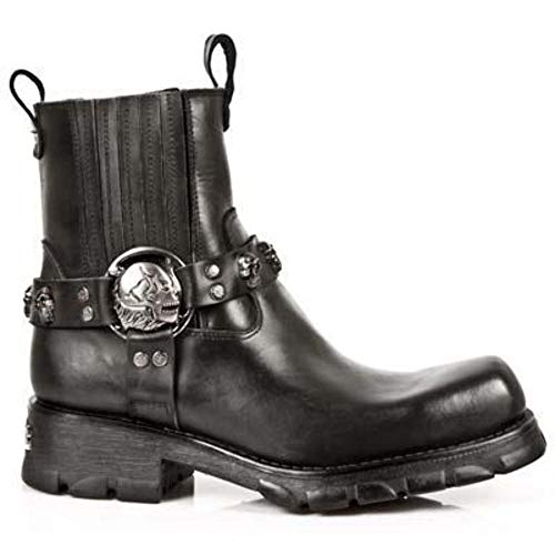 Bottines New Rock M 7621 S1 en cuir noir fini les chaussures fragiles taille 37