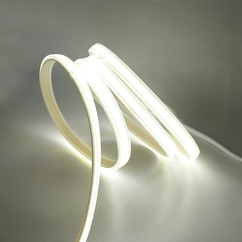 Miniatura 2 de HEGEHE Tira de luz LED COB flexible de 13.1 ft13.1 pies, tiras de luz LED FOB flexibles, AC110V 288 LEDsm luz diurna blanca 6000K impermeable IP65