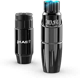 Mast Tour Wireless Tattoo Pen Machine Kit - Professional Rotary Cartridges Tattoo Pen Lightweight Short Battery Power Supply (Mast Tour Black)