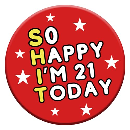 LimaLima 21st Birthday Gift For Him & Her 76mm Badge With Metal Back Funny Party Decorations