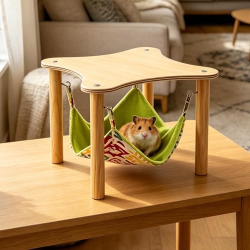 Hamaca para hámster colgante: solucione la falta de espacio y juego en la jaula con madera 4