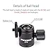 Mini Tripod Ball Head-INNOREL B19 Mount Head-Metal Ballhead 360° Pan 90° Tilt Tripods Mount with 3/8