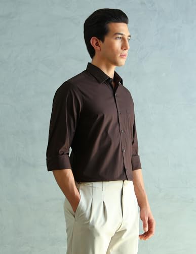 Image of Arrow Slim Fit Mens Formal Shirt - 100% Cotton, Breathable & Comfortable, Full Sleeves Shirts for Men