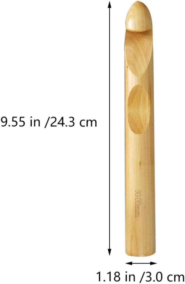 4 Pcs Wooden Crochet Hooks for Beginners with Marked Handles and Grip