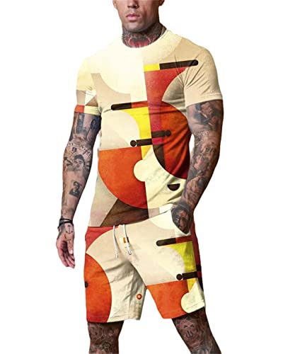 Survêtement d'été 2 pièces pour homme avec t-shirt sport décontracté Stt-452 taille S