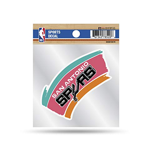 Rico Industries NBA Basketball San Antonio Spurs Retro 4x4 Small Style Decal