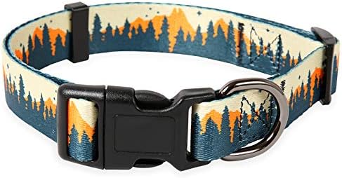 Timos Dog Collar for Small Medium Large Dogs,Adjustable Soft Puppy Collars with Quick Release Buckle,Sunset Valley,M Length 13.39''-20.87''