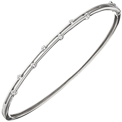 Jobo Damen-Armreif aus 925 Sterling Silber mit 7 Zirkonia 17,5 cm