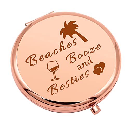 Girls Weekend Gifts Beach Lover Gift Compact Makeup Mirror For Sister Girls Friends Travel Gifts For Women Girls Getaway Gifts Bachelorette Party Gift Folding Makeup Mirror Christmas Birthday Gifts #TOP13