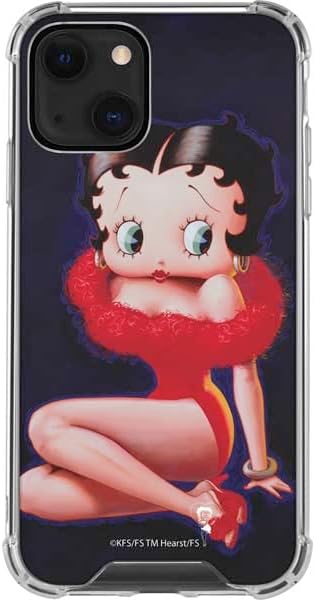 Skinit Clear Phone Case Compatible with iPhone 14 - Officially Licensed Betty Boop Red Dress Design
