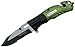 Wartech YC-S-9023-GN Assisted Open Folding Tactical Survival Pocket Knife with Two Tone Blade, Black/Green Handle and LED Light, 8