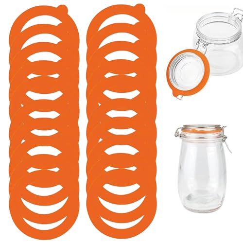 20 Stück Weck Gummiringe, Silikon Einmachgummiringe, 95x70 Mm Ersatz Gummiringe Für Weckgläser, Einmachgläser Einkochringe Dichtringe Für Normale Weithalsgläser, Trinkflasche Dichtungsring