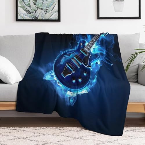 Couverture guitares douce et chaude en flannel polaire
