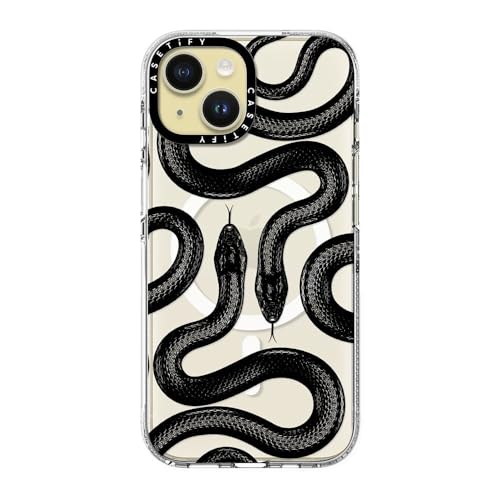 Coque iPhone 15 Magsafe transparente antichoc CASETiFY Serpent Noir