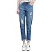 RieKet Distressed Crop Pants Ripped Boyfriend Jeans for Women Plus Size (XL, Blue)