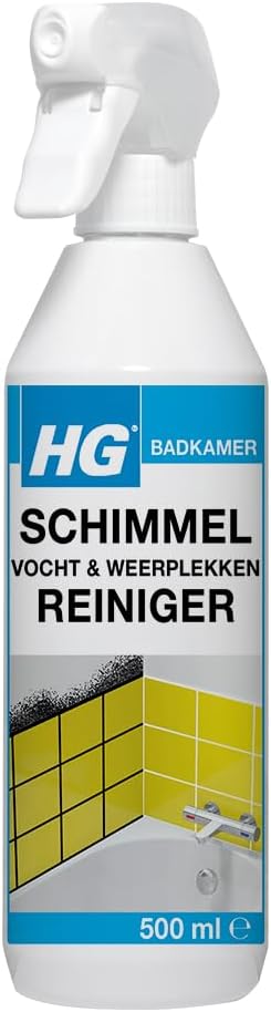 HG Schimmelreiniger, Schimmel Spray & Weerplekken Reiniger, Verwijdert Schimmelplekken van Muren, Tegels, Silicone & Meer - 500ml (186050100)