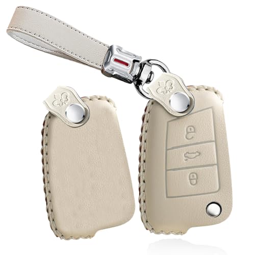 Étui clé en cuir pour VW et Skoda protection élégante