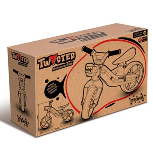 Bicicleta Infantil de Equilibrio Sem Pedal Aro 12 Balance Bike Masculina Twister Vermelha Maral