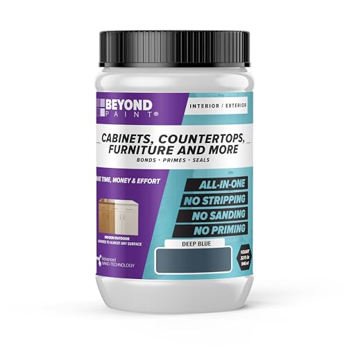 Beyond Paint All-in-One Refinishing Paint, No Sanding, Matte Finish for Cabinets, Countertops, Furniture and Doors, 1 Quart, Deep Blue
