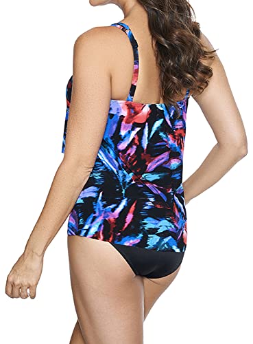 Miraclesuit Women's Plus Size Swimwear Linked in Mirage High Neckline Underwire Bra Tankini Top4