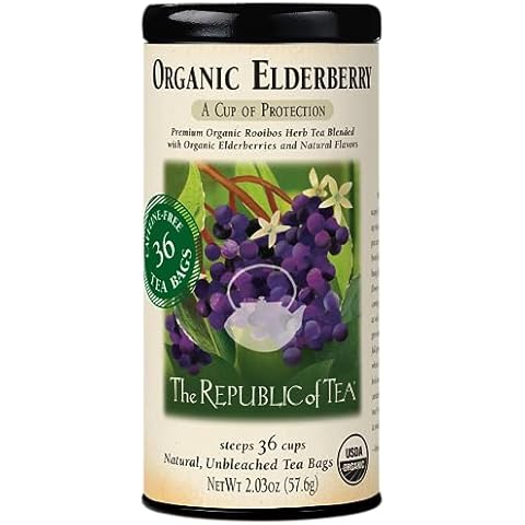 The Republic of Tea Organic Elderberry Herbal Tea, 36 Tea Bag Tin Cover