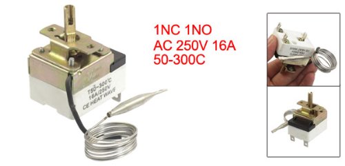 Uxcell A12073100UX0261 1Nc 1No Ac 250 16A 50-300C Temperature Control Switch Capillary Thermostat thumb #1