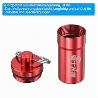PATIKIL Dart Zubehör Aufbewahrungsbox, Aluminium Dart Soft Tips Aufbewahrungskoffer mit Schlüsselring für Dart Flight Protectors, O-Ringe, Rot – Ansicht 5