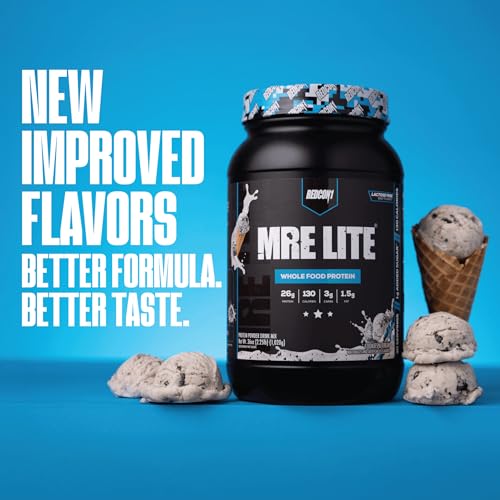 Image of REDCON1 MRE LITE Whole Food Protein Powder, Cookies & Cream - Lactose Free Meal Replacement with Animal Protein Blends - Easy to Digest Formula - Only 3g Carb per Serving (30 Servings)