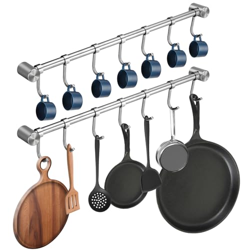 Pot Hangers 2 Pack - 16 Inch Wall Mount Or