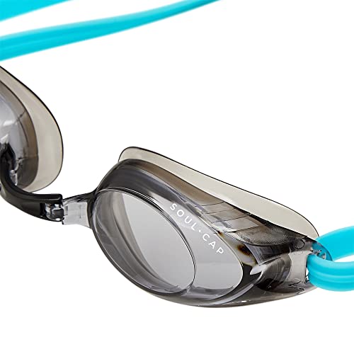 SOUL CAP - Swim Goggles, Dark Lens / Turquoise Strap, Multi - Image 4