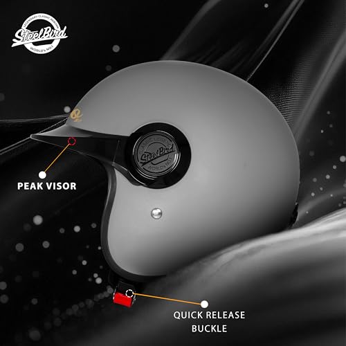 Image of Steelbird SBH 65 Retro 3.0 DOT and ISI Certified Open Face Helmet for Men and Women
