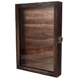 VINTORKY Caja para Minerales de Madera Tapa Transparente para Exhibición y Almacenamiento en Hogar, Organizador para Coleccionar Especímenes