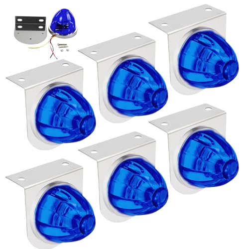 Luces de sandía marcador LED azul impermeable con soporte de acero para camión 6 piezas