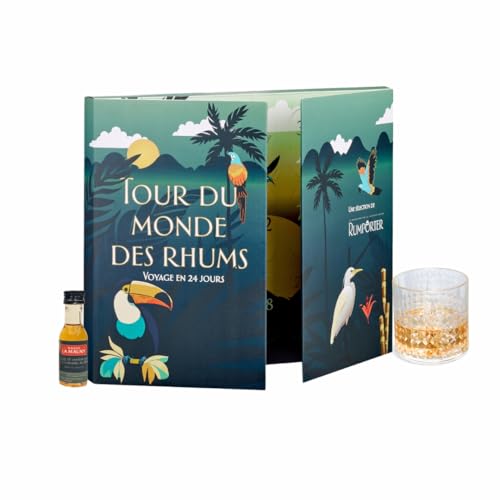 Coffret Rhum “Le Tour du Monde des Rhums” par Rumporter - Nouveauté 2025-24 rhums x 20 mL - Dégustation découverte - idée cadeau originale homme/femme - Cadeau Noël