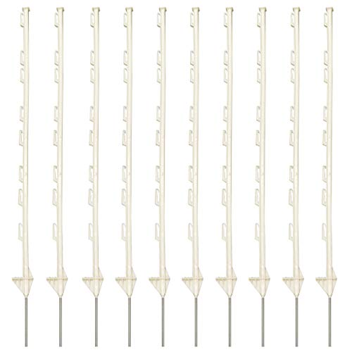 10 x 4ft Tall White Electric Temporary Fencing Fence Plastic Poly Posts Horse Paddock Stakes Poles
