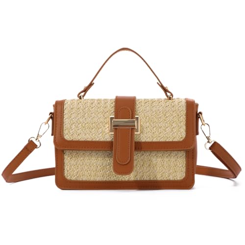 Oweisong Summer Purse for Women 2025 Woven Vacation Handbags Straw Crossbody Bag for Spring Beach