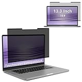 privacy filter screen for laptop 【Fácil de usar】 Para garantizar un ajuste seguro a la pantalla de su computadora, la película de privacidad cuenta con bordes adhesivos en la parte superior e inferior para facilitar su aplicación y extracción. La película no se arruga al colocar la pantalla, lo que garantiza un uso seguro. *Cuando no esté en uso, puede guardar la película de privacidad en la bolsa transparente incluida.